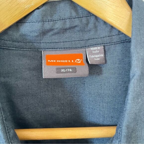 Merrell Dark Grey Short Sleeve Casual Button Down Shirt - Picture 3 of 8